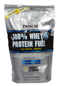 TWINLAB: 100 Percent Whey Protein Powder Cookies and Cream 1 lb